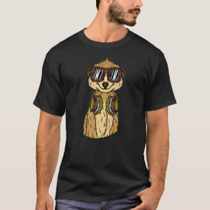 Camiseta Meerkat Suricate Gafas de sol Auriculares África S
