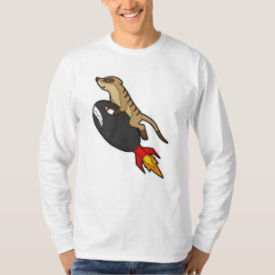 Camiseta Meerkat volando con cohetes