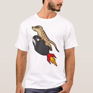 Camiseta Meerkat volando con cohetes