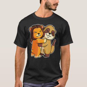 Camiseta Meerkat Y Animales De Cuta De León Para Mujeres An