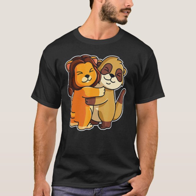 Camiseta Meerkat Y Animales De Cuta De León Para Mujeres An (Anverso)