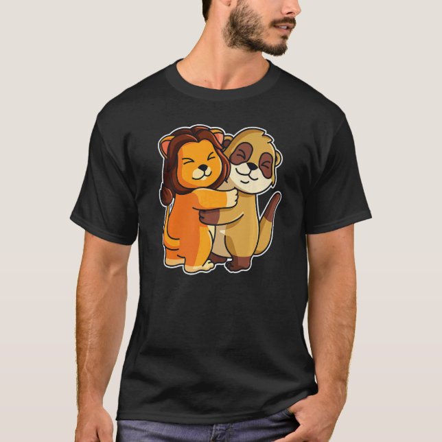 Camiseta Meerkat Y Animales De Cuta De León Para Mujeres An (Anverso)