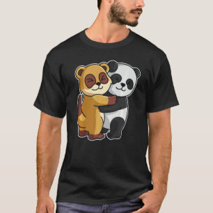 Camiseta Meerkat Y Panda Cute Animales Para Mujeres Animal 