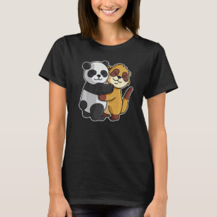 Camiseta Meerkat Y Panda Cute Animales Para Mujeres Animal 