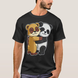Camiseta Meerkat Y Panda Cute Animales Para Mujeres Animal 