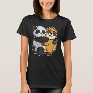 Camiseta Meerkat Y Panda Cute Animales Para Mujeres Animal 