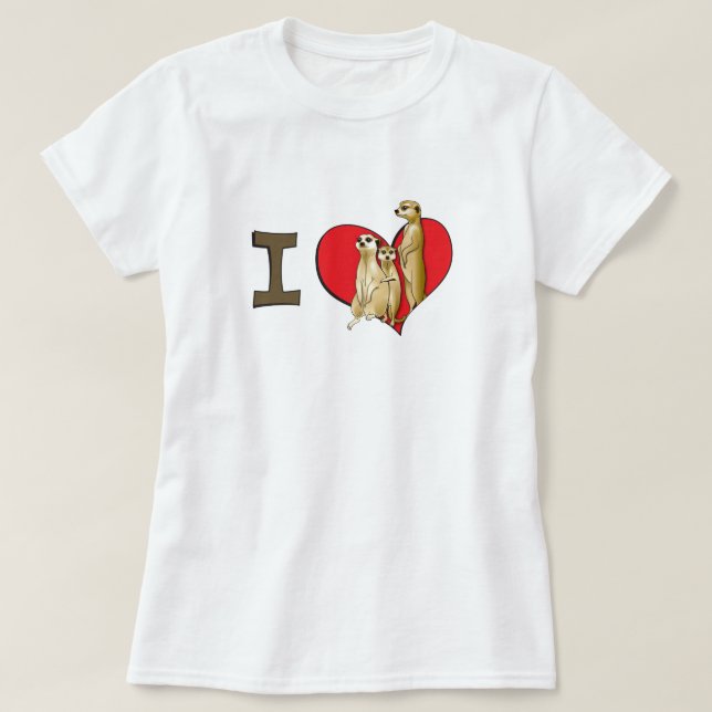 Camiseta Meerkats del corazón I (Diseño del anverso)