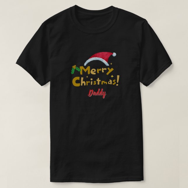 Camiseta meery christmas dorado  (Diseño del anverso)