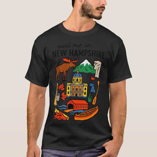 Camiseta Meet Me In New Hampshire - Cute Us State Travel Re (Anverso)