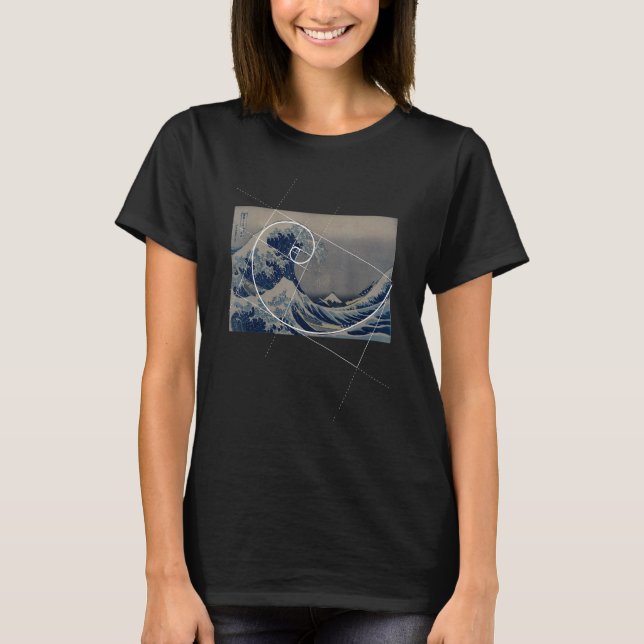 Camiseta Meets Great Fibonacci Wave Off Kanagawa Japanese A (Anverso)