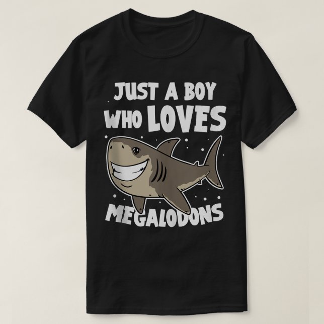 Camiseta Meg Shark es un niño que ama a los megalódones (Diseño del anverso)