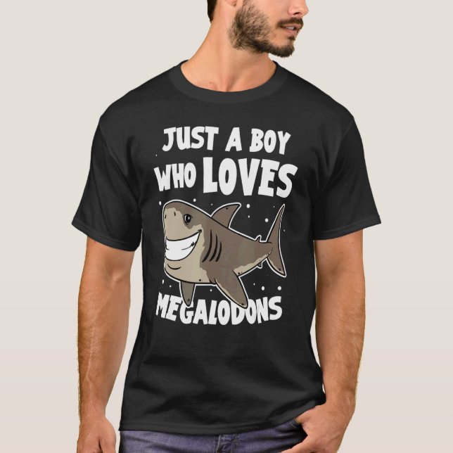 Camiseta Meg Shark Solo Un Niño Que Ama Megalodons (Anverso)