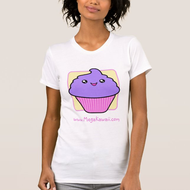 Camiseta mega de la torta de Kawaii Cuppy (Anverso)