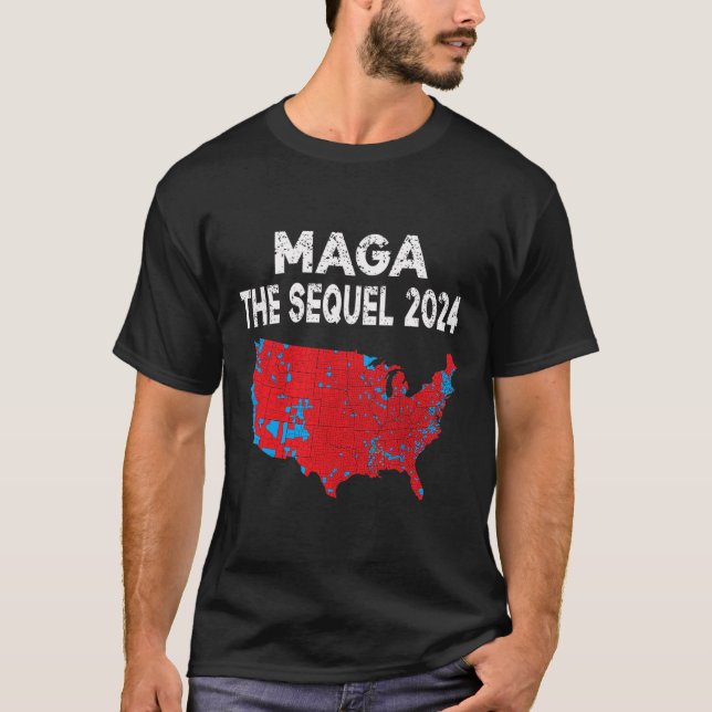 Camiseta Mega el mapa electoral del presidente Trump 2024 (Anverso)
