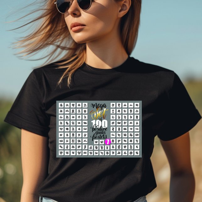 Camiseta Mega juego de 100 Citas Positivas (Subido por el creador)