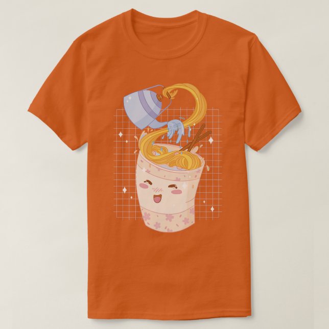 Camiseta Mega Kawaii Ramen Noodles Super Excitante 884 (Diseño del anverso)