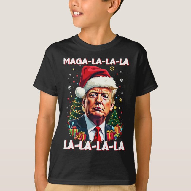 Camiseta Mega La La Donald Trump engaña a 47 Navidades feos (Anverso)