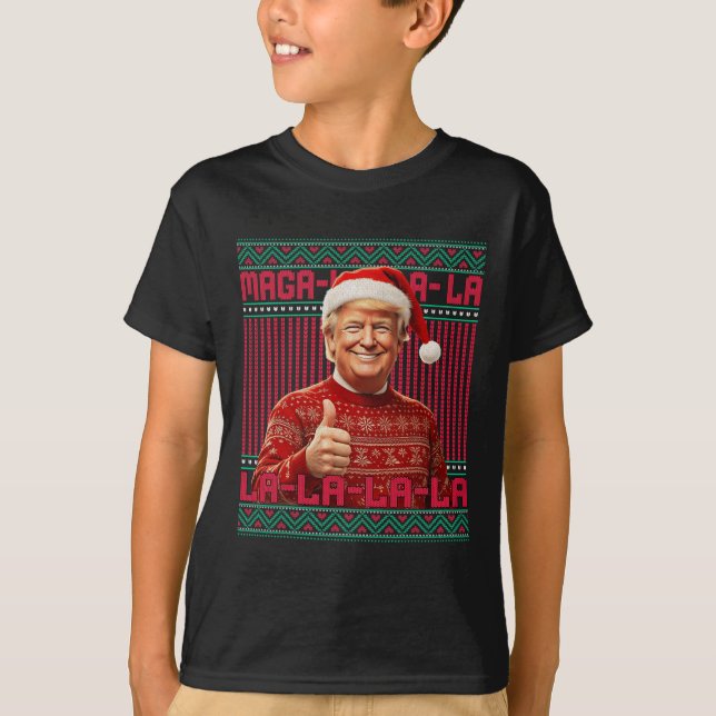 Camiseta Mega La La Donald Trump engaña a 47 Navidades feos (Anverso)