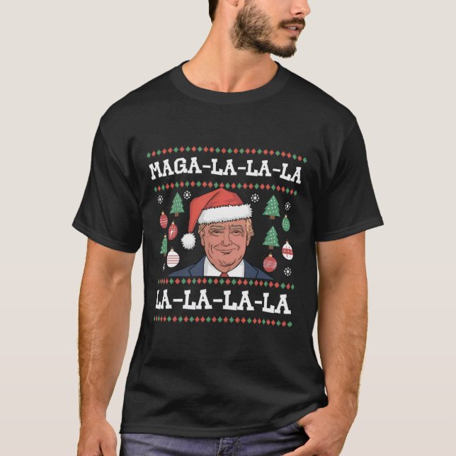 Camiseta Mega La La Donald Trump engaña a 47 Navidades feos (Anverso)