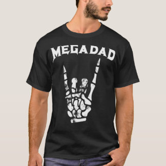 Camiseta Megadad Rock Heavy Metalizado guitarra Dad Tee