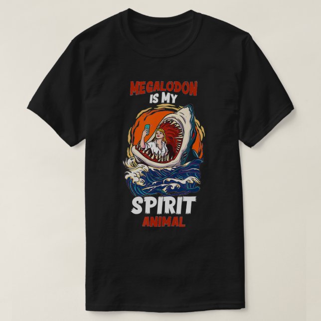 Camiseta Megalodon es mi espíritu Animal divertido amantes  (Diseño del anverso)