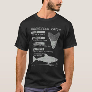 Camiseta Megalodon Facts Teeth Meg Wildlife Sharks Deep Sea