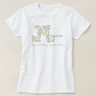 Camiseta Megan chicas M nombre significa personalizado tee