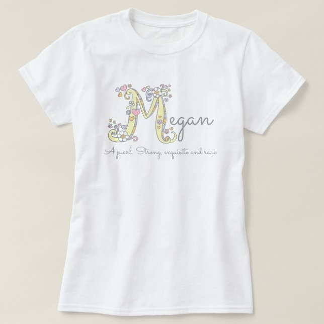 Camiseta Megan chicas M nombre significa personalizado tee (Diseño del anverso)