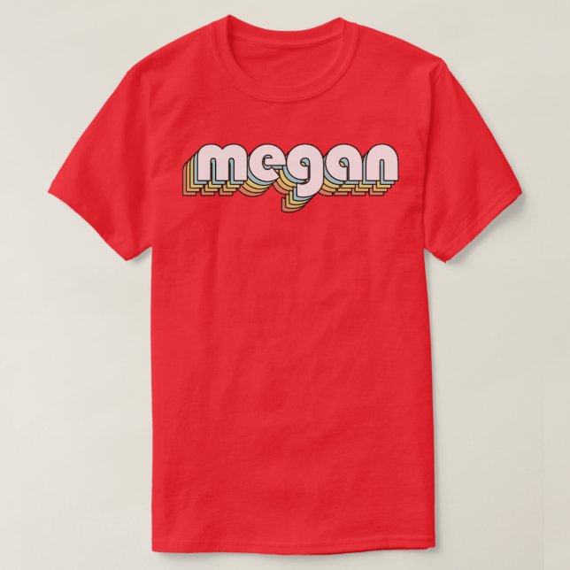 Camiseta Megan Retro Rainbow Typography Style (Diseño del anverso)