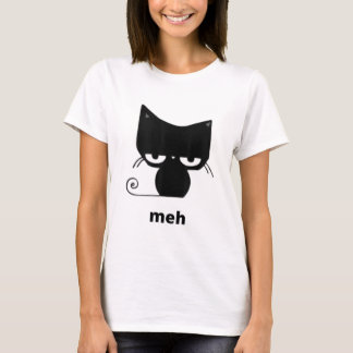 Camiseta Meh Black Cat Funny