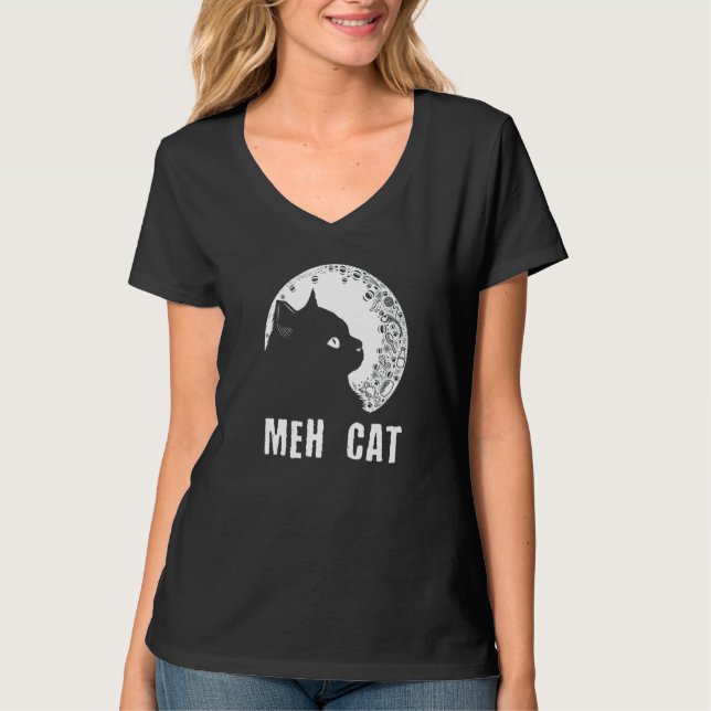 Camiseta Meh Cat  Cat  Humor Kitten Introvert Cat Mom (Anverso)