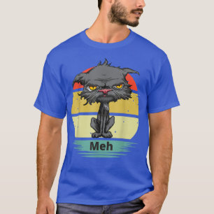 Camiseta Meh Cat Funny Bored Cat Con Amante De Gatos Amaril