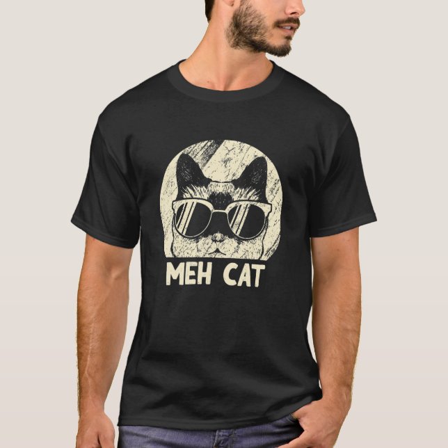 Camiseta Meh Cat Funny Cat Lover Humor Kitten Presvert Cat (Anverso)