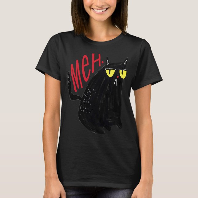 Camiseta Meh Cat no impresionado (Anverso)