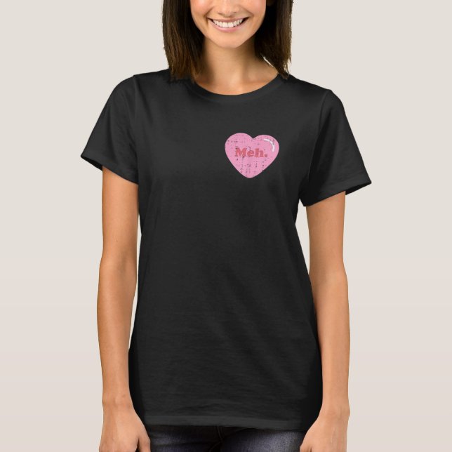 Camiseta Meh Heart Pocket Funny Anti Día de San Valentín Si (Anverso)