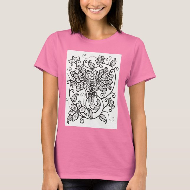 Camiseta Mehndi Elephant T Shirt (Anverso)