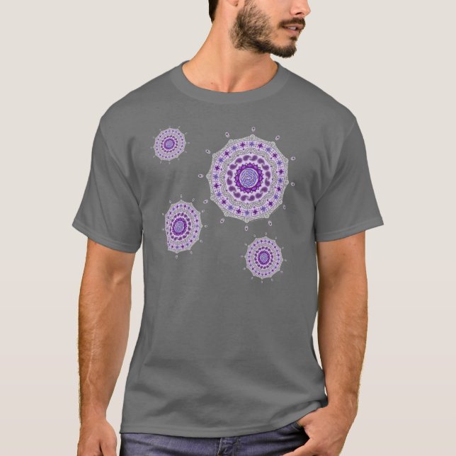 Camiseta Mehndi Fantasy Silver Camisas oscuras de los hombr (Anverso)