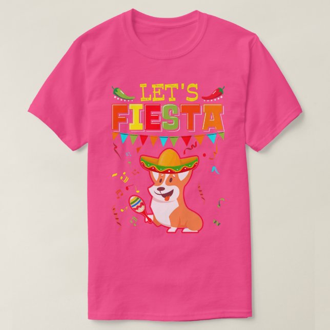 Camiseta Meican Cinco De Mayo Fiesta Fiesta Corgi (Diseño del anverso)