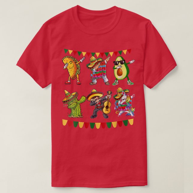 Camiseta Meican Poncho Cinco de Mayo Taco Av (Diseño del anverso)