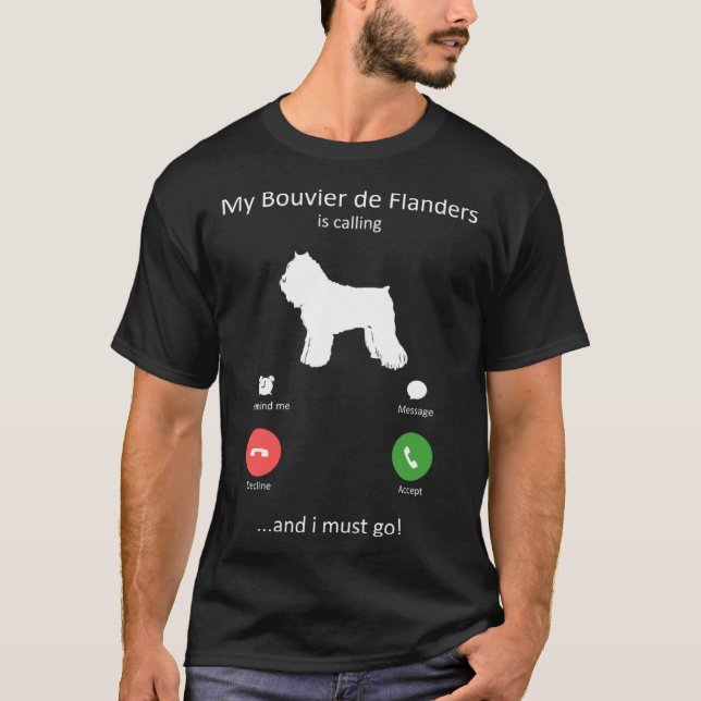 Camiseta Mein Bouvier de Flanders llama y ich muss gehen (Anverso)