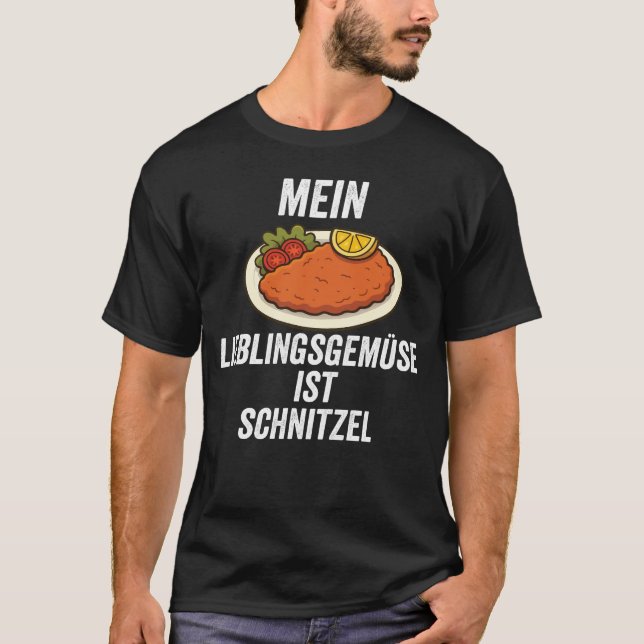 Camiseta Mein Lieblingsgemüse Ist Schnitzel Funny food (Anverso)