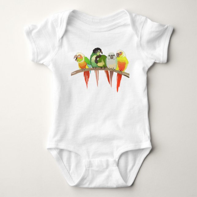 Camiseta Mejilla verde Conures (Anverso)