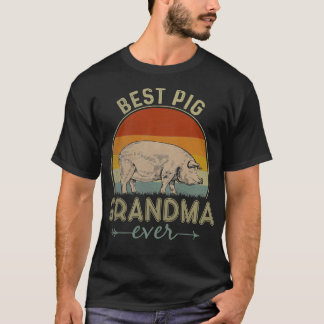 Camiseta Mejor Abuela De Cerdo De Diseño Retro Divertido Mo