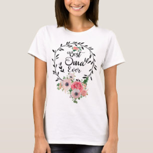 Camiseta Mejor Abuela De Decoración Floral De Oma