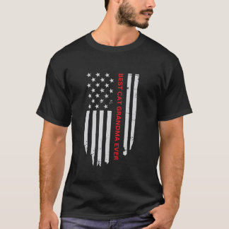 Camiseta Mejor Abuela de Gatos Bandera Americana