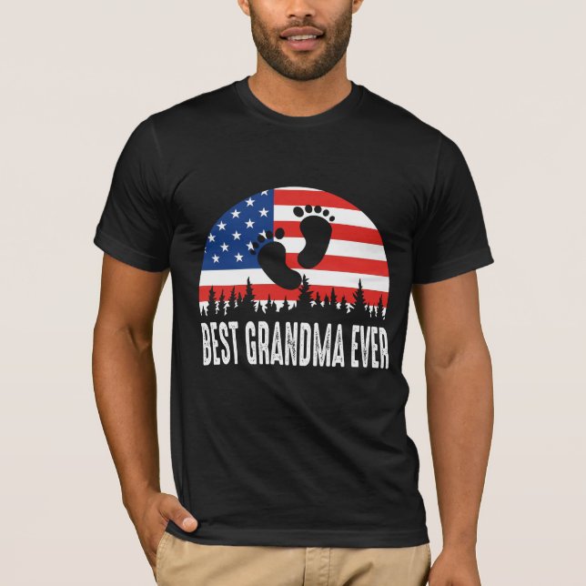 Camiseta Mejor Abuela de la Bandera de Estados Unidos (Anverso)