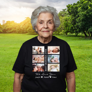 Camiseta Mejor Abuela del Mundo Fotos Personalizadas Nombre