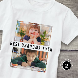 Camiseta Mejor Abuela del Mundo Nietos 2 Collage de Fotos 
