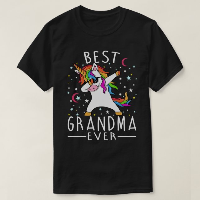 Camiseta Mejor abuela jamás Dabbing Unicorn (Diseño del anverso)