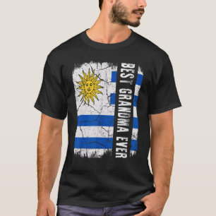 Camiseta Mejor Abuela Uruguaya Siempre Bandera de Uruguay D
